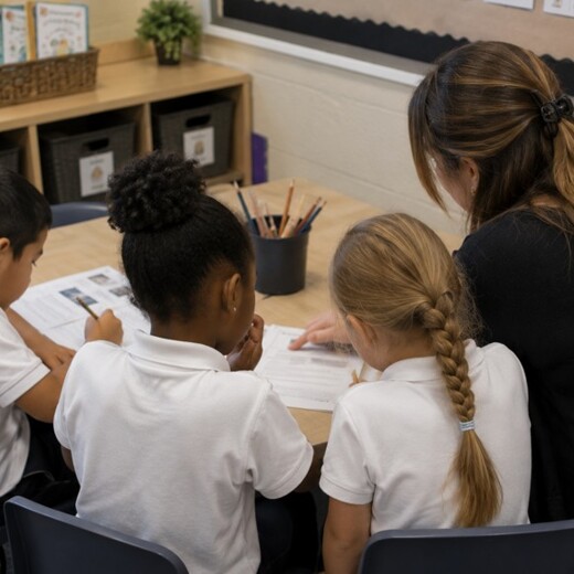 Children and teacher group